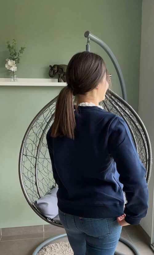 Sweat col dentelle brodée "cœur" – Image 3