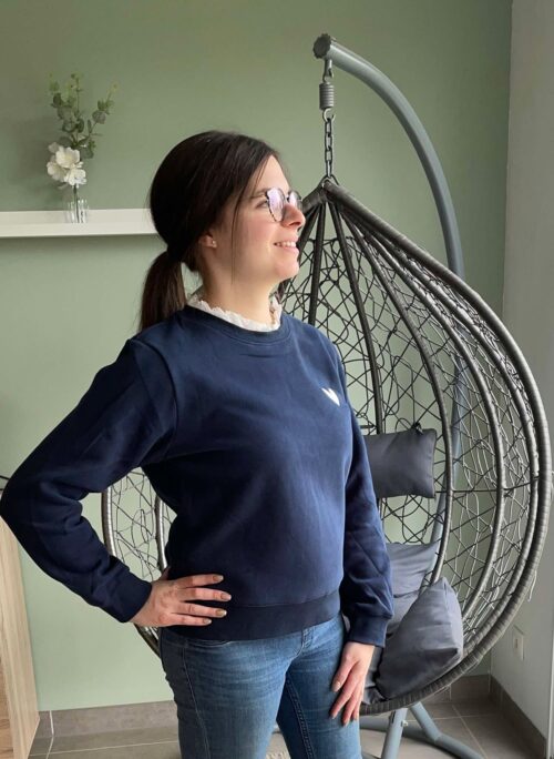Sweat col dentelle brodée "cœur" – Image 2
