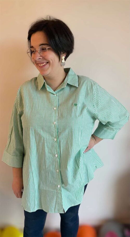 Chemise rayée « cœur »