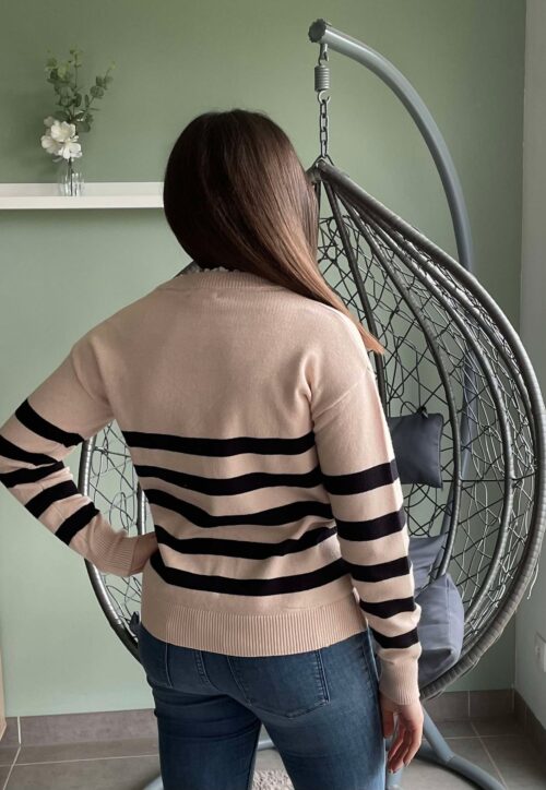 Pull marinière à dentelle – Image 3