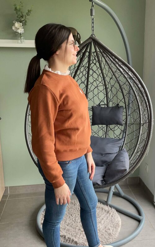 Sweat col dentelle brodée "cœur" – Image 5
