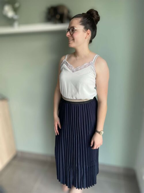 Jupe longue à ceinture pailletée