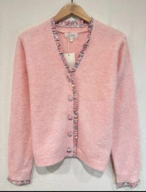Gilet fleuri rose
