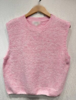 Pull sans manche rose