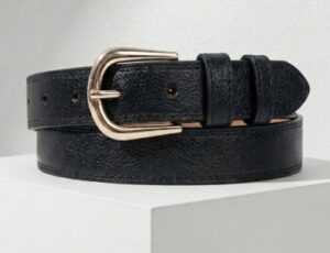 Ceinture noir en cuir 120cm