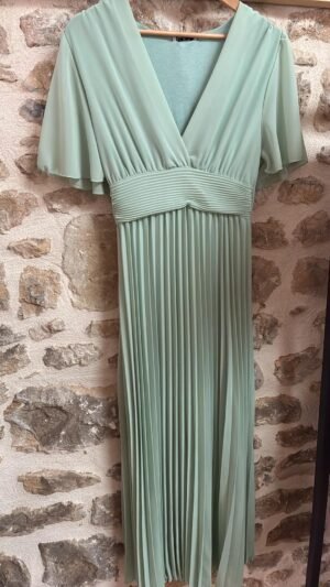 Robe cérémonie manche sauge