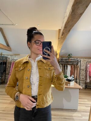 Veste en jeans moutarde
