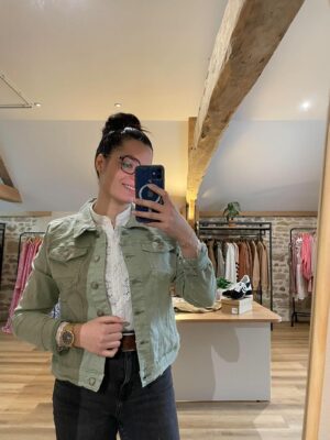 Veste en jeans sauge