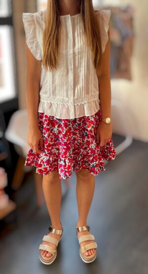 Jupe short fleuri