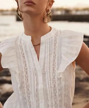 Tshirt blanc col V