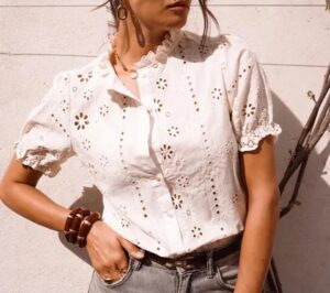 Blouse manche courte bohème