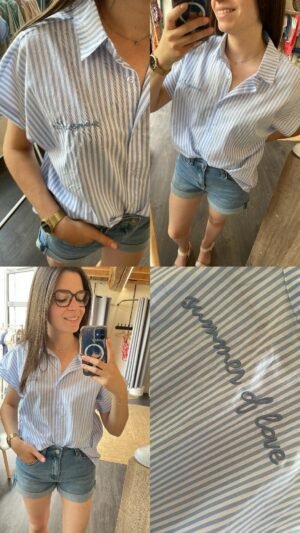 Chemise rayée summer bleu