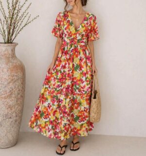 Robe longue orange