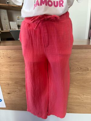 Pantalon large gaze de coton