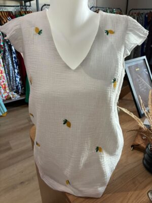 Blouse blanc citron