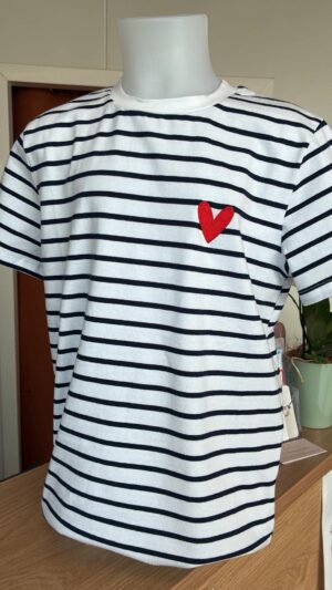 T-shirt marinière cœur