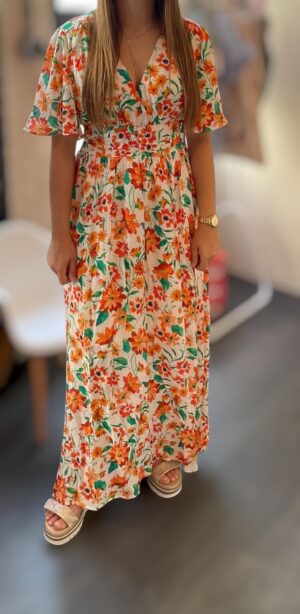 Robe longue orange