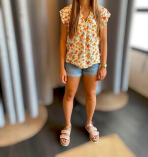 Tshirt floral orange