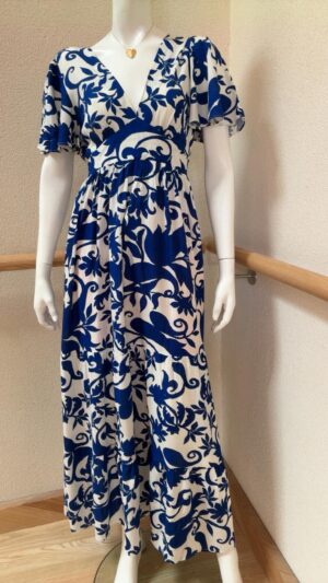 Robe longue bleu