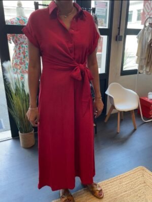 Robe longue rouge