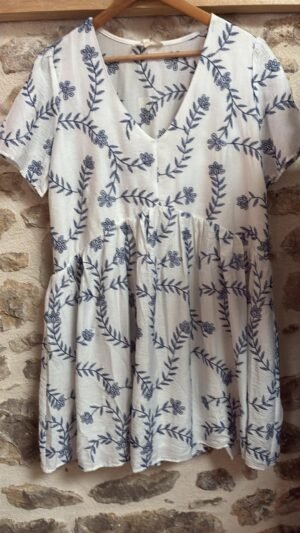 Robe short bleu blanc