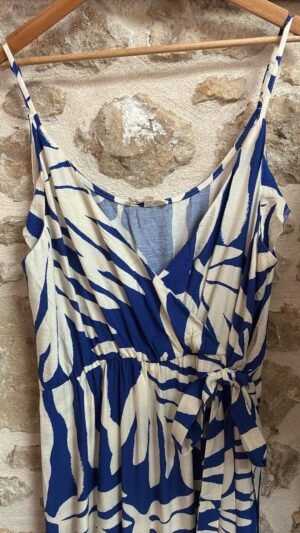 Robe longue bretelle bleu