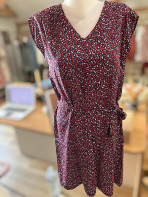 Robe courte bleu rouge