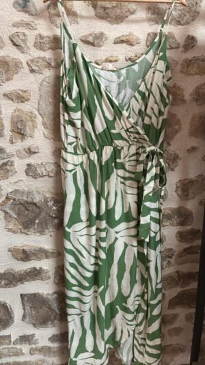 Robe longue bretelle verte
