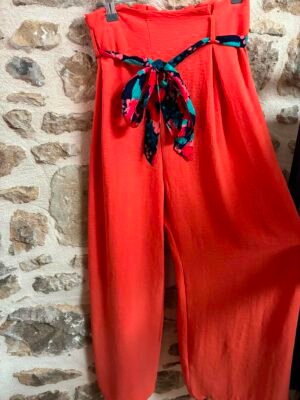Pantalon fluide orange
